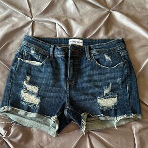 Studio Blue Ripped Dark Blue Jean Shorts
